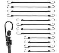 SolaDirect 12 X Heavy Duty Bungee Cord With Hooks - Strong 8mm Elastic Luggage Straps For Roof Rack, Travel, Camping, Car Boot - 4 Lengths