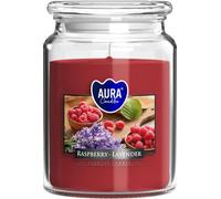 SolaDirect 18Oz Large Scented Candle In Glass Jar Fragrance Aromatic 100 Hr Burn Time (Raspberry - Lavender)