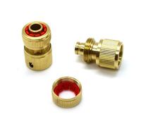 SolaDirect 2 Pcs Brass Hose Connector Hose End Quick Connect Fitting 1/2" Hose Pipe Quick Connector For Gardening, Home Watering, Car Washing