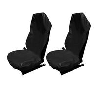 SolaDirect 2 Pcs Universal Waterproof Oil-Proof Garage Car Seat Cover - Heavy Duty Protection For Mechanics, Construction Workers (Black)