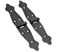 SolaDirect 2 Pcs X 100+100 mm Backflap Hinge Black, Steel Back Flap Hinges, Weather Resistant, Rust Proof Powder Coating, Strap Hinges