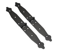 SolaDirect 2 Pcs X 150+150 mm Backflap Hinge Black, Steel Back Flap Hinges, Weather Resistant, Rust Proof Powder Coating, Strap Hinges