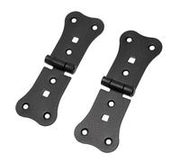 SolaDirect 2 Pcs X 70+70 mm Backflap Hinge Black, Retro Steel Back Flap Hinges, Weather Resistant, Rust Proof Powder Coating, Strap Hinges