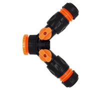 SolaDirect 2 Way Garden Tap Connector, Garden Hose Tap Y Splitter Connector With Individual On/off Valves & 2 Matching Quick Hose Connectors