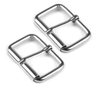 SolaDirect 2 X 20 mm Belt Buckles Single Prong Square Replacement Buckle Men Women Belt, Metal, Silver