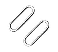 SolaDirect 2 x 30 mm Oval Loops Buckles for Webbing Strap, Metal, Silver