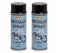 SolaDirect 2 X 400 Ml Black Metallic Acrylic Paint - Shimmer Finish For Alloy Wheels, Car Parts & Bikes
