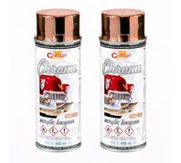 SolaDirect 2 x 400 mL Copper Super Chrome Metallic Acrylic Spray Paint - High Gloss Decorative Finish for Art, DIY, Craft and Display Items - Even Coverage and Smooth Structure