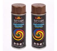 SolaDirect 2 x 400 mL Copper Universal Gloss Enamel Spray Paint - Fast Drying High Shine Finish with Strong Coverage - for Metal, Wood, Plaster and Selected Plastics, Indoor and Outdoor Use