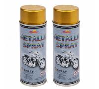 SolaDirect 2 X 400 Ml Gold Metallic Acrylic Paint - Shimmer Finish For Alloy Wheels, Car Parts & Bikes