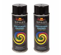 SolaDirect 2 X 400 Ml Jet Black Glossy (Ral 9005) Universal Gloss Enamel Paint - Fast Drying High Shine - Interior & Exterior