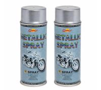 SolaDirect 2 X 400 Ml Silver Metallic Acrylic Paint - Shimmer Finish For Alloy Wheels, Car Parts & Bikes
