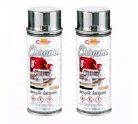 SolaDirect 2 x 400 mL Silver Super Chrome Metallic Acrylic Spray Paint - High Gloss Decorative Finish for Art, DIY, Craft and Display Items - Even Coverage and Smooth Structure
