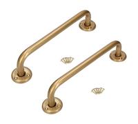SolaDirect 2 X Bathroom Grab Bar For Elderly, Disabled, Seniors - 300 mm Gold Safety Handrail & Fixings - Powder Coated Steel Support Handle