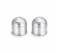 SolaDirect 2 X Tow Bar Ball Cover 50mm - Silver Matt Towball Protector Cap - Universal Fit Tow Hitch Ball Cover - Dirt Rust Grease Protection