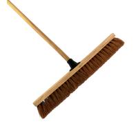 SolaDirect 24-Inch Wide Coco Broom With Wooden Handle - Soft Bristle Indoor Sweeping Broom For Home, Kitchen, Hardwood Floors
