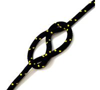 SolaDirect 2mm X 10 Metres / 32.8 Ft Of Black & Yellow Polypropylene Rope, Solid Braided Poly Rope Cord Twine For Boating, Yachting, Camping