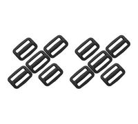 SolaDirect 3 Bar Tri Glide Sliders Buckles Fasteners For 20 mm / 0.78 In Webbing Strap, Backpack, Bag - Black, Plastic (Pack Of 10)