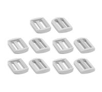 SolaDirect 3 Bar Tri Glide Sliders Buckles Fasteners For 25 mm / 1 In Webbing Strap, Backpack, Bag - White, Plastic (Pack Of 10)