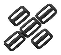 SolaDirect 3 Bar Tri Glide Sliders Buckles Fasteners for 50 mm / 2 in Webbing Strap, Backpack, Bag, Accessories, Black Delrin Plastic (Pack of 5)
