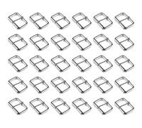 SolaDirect 30 Pcs Buckles Set For 25 mm / 1" Webbing Strap, 30 X Belt Loops, Metal, Silver, Bag Making, Accessories, Straps, Diy, Crafts