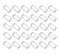 SolaDirect 30 Pcs Buckles Set For 25 mm / 1" Webbing Strap, 30 X Rectangular Loops, Metal, Silver, Bag Making, Accessories, Straps, Diy