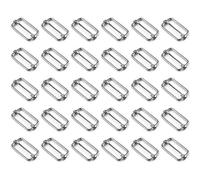 SolaDirect 30 Pcs Buckles Set For 40 mm / 1.57" Webbing Strap, 30 X Triglide Sliders, Metal, Silver, Bag Making, Accessories, Straps, Diy