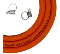 SolaDirect 3M Of Lpg Gas Hose Pipe With 2 Clamps - 8mm 5/16" High-Pressure Propane/butan Pipe - 2025 Dated En16436-1 Class 2 Flame Retardant