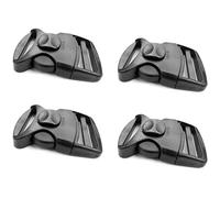 SolaDirect 4 x Side Release Buckles, Heavy-Duty with a Lock Slider, Black Plastic Buckles for 50 mm / 2 in Webbing Strap, Luggage Strap, Backpack Repair