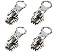 SolaDirect 4 x Zipper Sliders Pullers Replacements Metal Pull Tabs Zip Fixer Parts for Repair Jeans, Coats, Jackets, Zippers (Black for No 5 Zippers)