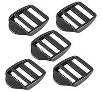 SolaDirect 5 x Ladderlock Rucksack Sliders Buckles for 40 mm / 1.57″ Webbing Strap, Black, Plastic
