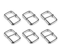 SolaDirect 6 Pcs Buckles Set for 25 mm / 1" Webbing Strap, 6 x Belt Loops, Metal, Silver, Bag Making, Accessories, Straps, DIY, Crafts