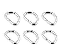 SolaDirect 6 Pcs Buckles Set for 25 mm / 1" Webbing Strap, 6 x D Rings, Metal, Silver, Bag Making, Accessories, Straps, DIY, Crafts
