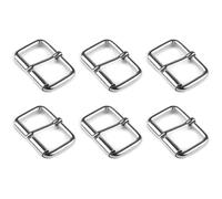 SolaDirect 6 Pcs Buckles Set For 40 mm / 1.57" Webbing Strap, 6 X Belt Loops, Metal, Silver, Bag Making, Accessories, Straps, Diy, Crafts