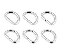 SolaDirect 6 Pcs Buckles Set For 40 mm / 1.57" Webbing Strap, 6 X D Rings, Metal, Silver, Bag Making, Accessories, Straps, Diy, Crafts