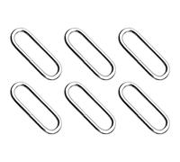 SolaDirect 6 Pcs Buckles Set for 40 mm / 1.57" Webbing Strap, 6 x Oval Loops, Metal, Silver, Bag Making, Accessories, Straps, DIY, Crafts