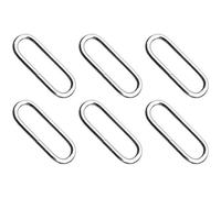 SolaDirect 6 Pcs Buckles Set For 50 mm / 2" Webbing Strap, 6 X Oval Loops, Metal, Silver, Bag Making, Accessories, Straps, Diy, Crafts