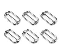 SolaDirect 6 Pcs Buckles Set for 50 mm / 2" Webbing Strap, 6 x Triglide Sliders, Metal, Silver, Bag Making, Accessories, Straps, DIY, Crafts