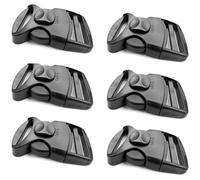 SolaDirect 6 x Side Release Buckles, Heavy-Duty with a Lock Slider, Black Plastic Buckles for 50 mm / 2 in Webbing Strap, Luggage Strap, Backpack Repair