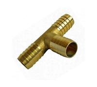SolaDirect 8 mm Brass T Type 3 Way Hose Joiner Barbed Connector Air Fuel Water Pipe Tubing