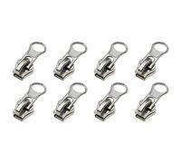 SolaDirect 8 x Zipper Sliders Pullers Replacements Metal Pull Tabs Zip Fixer Parts for Repair Jeans, Coats, Jackets, Zippers (Black for No 5 Zippers)