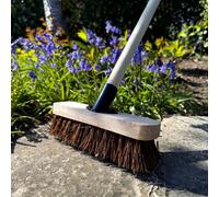 SolaDirect 9" Deck Scrub Brush With Handle - Heavy Duty Outdoor Stiff Bassine Bristles Scrubbing Broom - Hard Brush For Decking Patio Garden
