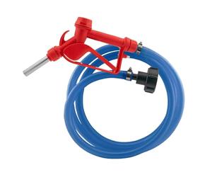 SolaDirect AdBlue Dispensing Kit 6 metres Braided PVC Hose with Red Fuel Gun IBC S60X6 to 3/4 Hose Tail Adapter A2 Hose Clips for IBC Tank Fluid Transfer AdBlue Diesel Low Corrosive Liquids