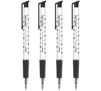 SolaDirect Ballpoint Pens, Retractable Smudge Free Pens, Extra Fine Point 0.5 mm, Ideal For School, Office, Everyday Use (Black, 4 Pens)