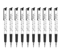 SolaDirect Ballpoint Pens, Retractable Smudge Free Pens, Extra Fine Point 0.5 mm, Ideal For School, Office, Everyday Use (Black, 10 Pens)