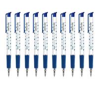 SolaDirect Ballpoint Pens, Retractable Smudge Free Pens, Extra Fine Point 0.5 mm, Ideal For School, Office, Everyday Use (Blue, 10 Pens)