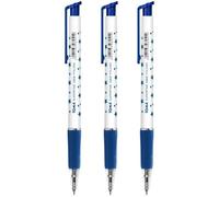 SolaDirect Ballpoint Pens, Retractable Smudge Free Pens, Extra Fine Point 0.5 mm, Ideal For School, Office, Everyday Use (Blue, 3 Pens)