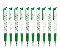 SolaDirect Ballpoint Pens, Retractable Smudge Free Pens, Extra Fine Point 0.5 mm, Ideal For School, Office, Everyday Use (Green, 10 Pens)