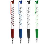 SolaDirect Ballpoint Pens, Retractable Smudge Free Pens, Extra Fine Point 0.5 mm, Ideal For School, Office (Set Of 4 Colours, 4 Pens)