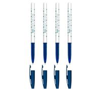 SolaDirect Ballpoint Pens, Smudge Free Ballpoint Pens, Extra Fine Point 0.5 mm, Ideal For School, Office, Everyday Use (Blue, 4 Pens)
